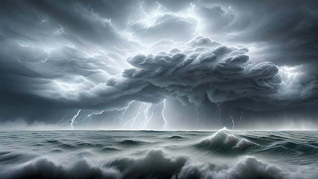 award winning photo of a storm, intricate realistic details, amazing clouds