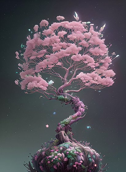 whimsical tree  intricate details