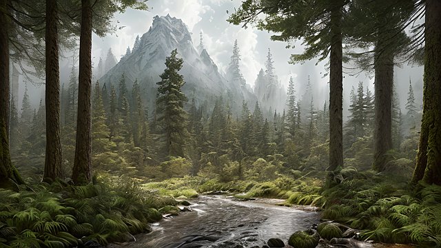 the most breathtaking award winning amazing 4k uhd detailed fascinating photo  forest mountain  intricate realistic details