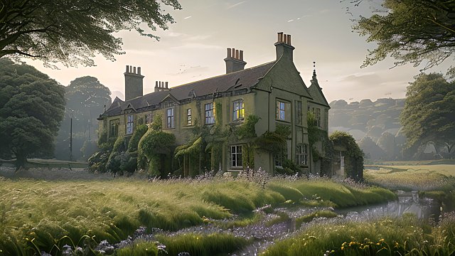 amazing shot of the english countryside - high-resolution, ultra-detailed, 3D, hyper-realistic, photorealistic