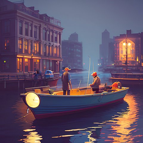 two people fishing