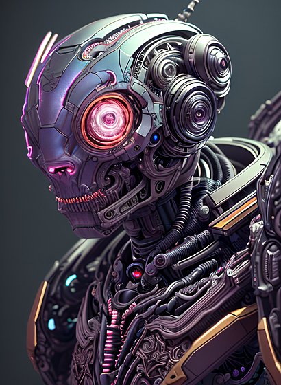 robotic demon  intricate details