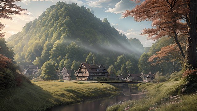 breathtaking photo of the german countryside  photorealistic