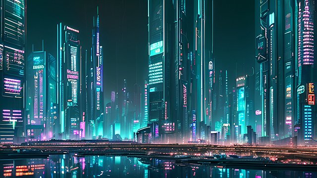 award winning photo of a mesmerizing cyberpunk city at night with fine details