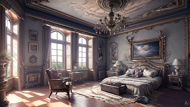 award winning photo inside a house, intricate realistic details, amazing clouds