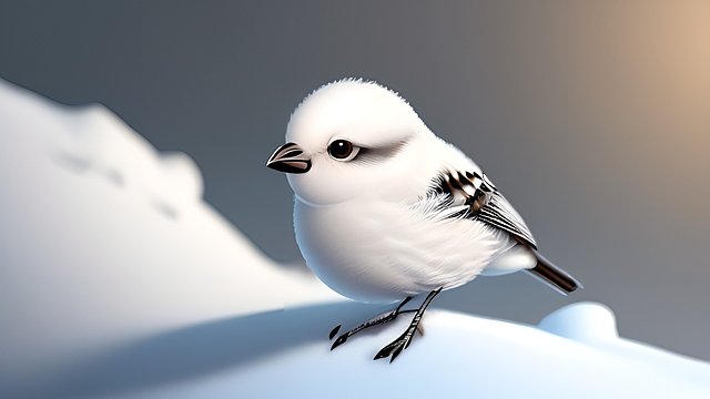 a cute little bird  amazing snowy landscape background