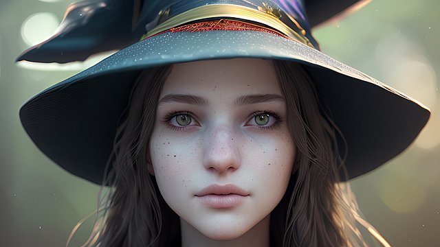 close-up portrait of a young beautiful witch  - high-resolution, ultra-detailed, hyper-realistic, photorealistic