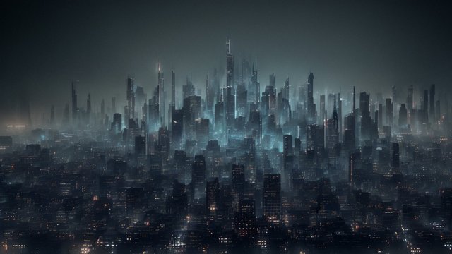 breathtaking dark cryptic deep gaussian euler scatter photo of a city, high contrast, intricate realistic details