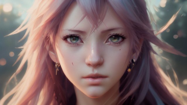 portrait face cloud final fantasy  anime painting  anime manga style  manga style  anime style