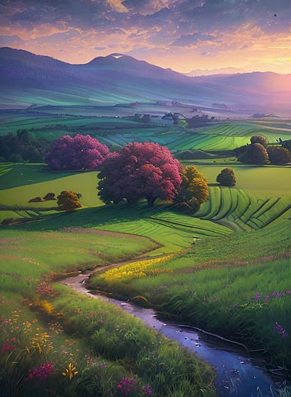 photorealistic painting of the countryside  photorealism