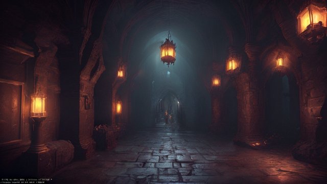breathtaking painting of a dark dungeon  intricate realistic details