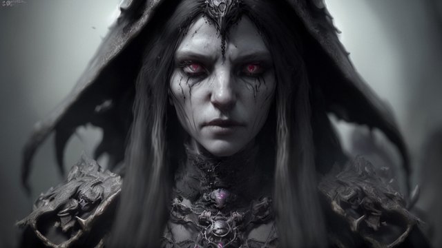 breathtaking portrait of a dark necromancer  intricate realistic details