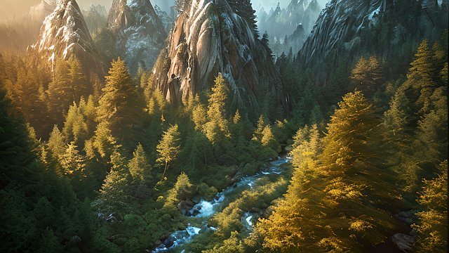 4k breathtaking photo of mountain forests  intricate realistic details