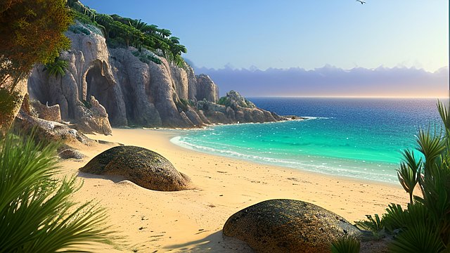 tunisia nature view sea realistic