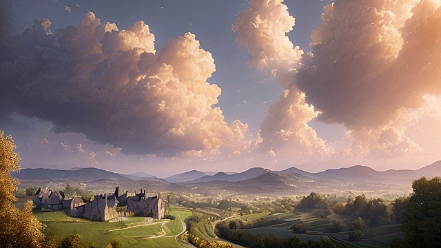 award winning breathtaking shot of french countryside  intricate realistic details  breathtaking clouds  photorealistic