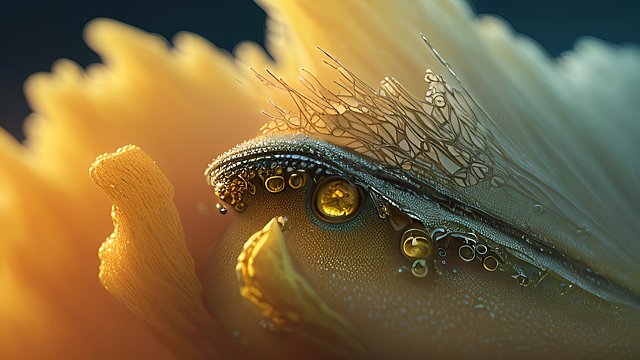 award winning mesmerizing photo of yellow scattering, intricate realistic details