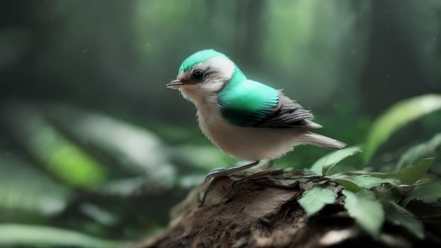 breathtaking photo of a mesmerizing small bird in a forest  intricate realistic details