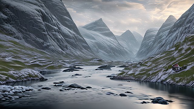 amazing shot of the norway countryside - high-resolution  ultra-detailed  intricate realistic details  amazing atmosphere  hyper-realistic  photorealistic