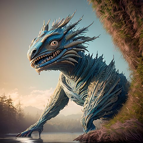 award winning mesmerizing photo of a giant whimsical creature around nature  intricate realistic details