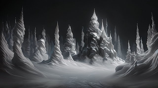 award winning painting of a mesmerizing dark fantasy snowland  high contrast  intricate realistic details  amazing atmosphere