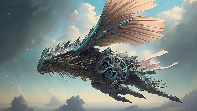 breathtaking anime painting of a whimsical creature  details  breathtaking anime clouds