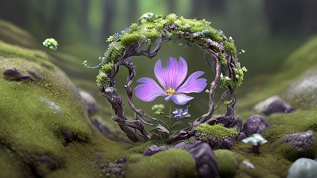 breathtaking award winning 4k uhd photo of a tiny ghost flower in a forest mountain  intricate realistic details