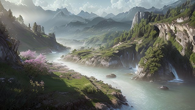 4k breathtaking landscape in France  intricate realistic details