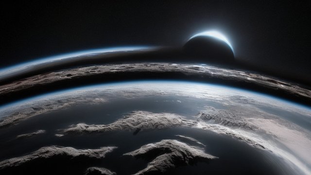 breathtaking view of the planet earth from space with deep empty black space all around