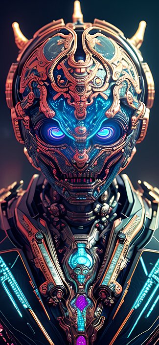 robotic demon  intricate details