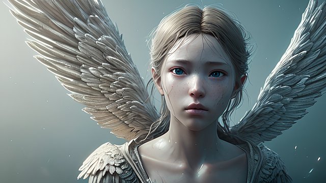 the most breathtaking award winning amazing 4k uhd detailed fascinating photo of an angel in heaven, intricate realistic details