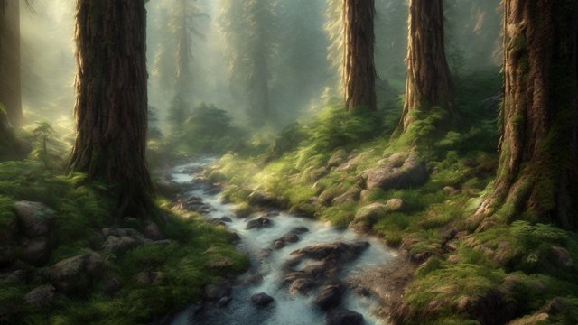 4k breathtaking highly detailed photo of mountain forests, intricate realistic details