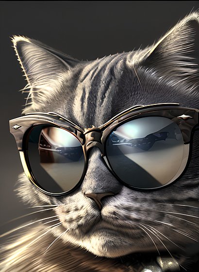portrait photo of a cool cat wearing sunglasses   intricate details  dark shades  award winning