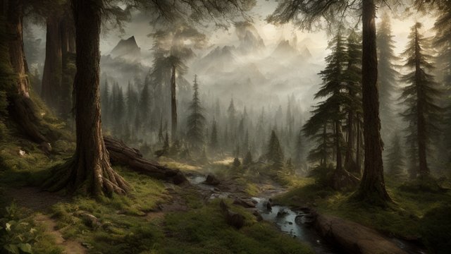 breathtaking amazing 4k photo  forest mountain  intricate realistic details