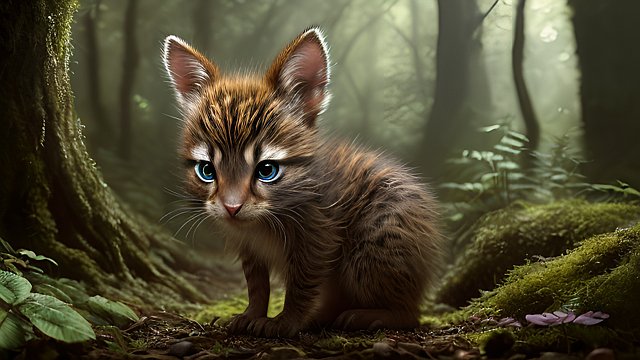 award winning mesmerizing photo of a cute creature in a forest