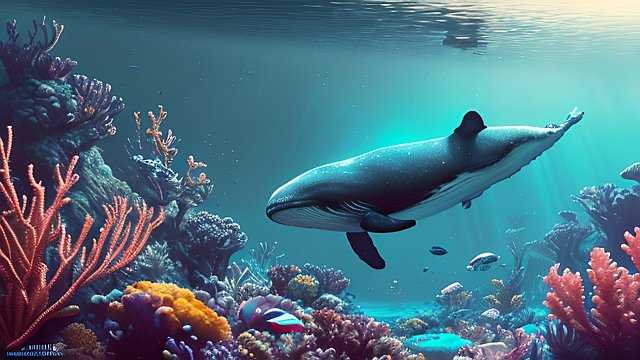 a whale underwater
