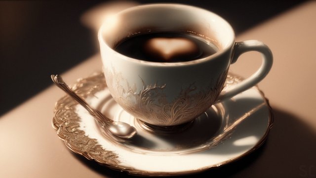 breathtaking painting of a cup of cofee, intricate details