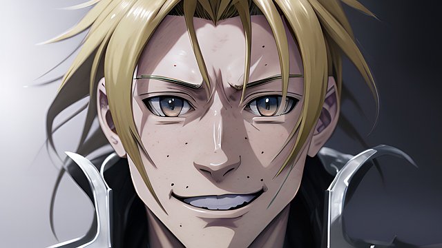 breathtaking portrait of an anime male full metal alchemist character  high quality anime drawing