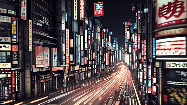 4k breathtaking ultrarealistic RAW color photo of a night in tokyo  intricate realistic details