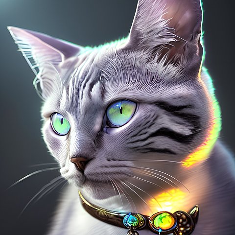 award winning portrait of an opalinestone cat  intricate details  perfect shot