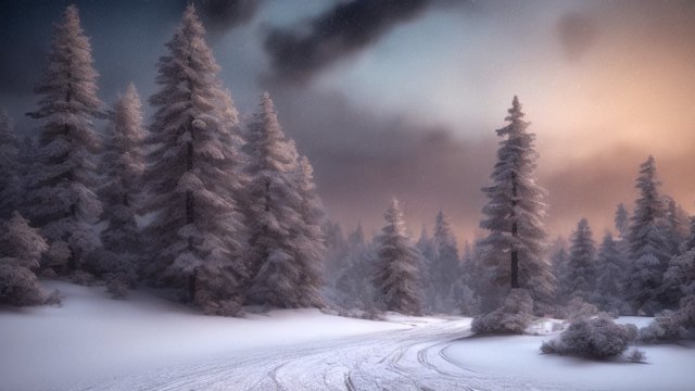 4k breathtaking ultrarealistic RAW color photo of a night snowy landscape  intricate realistic details