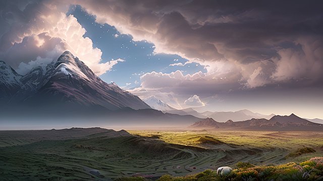 award winning breathtaking shot of chilean countryside  intricate realistic details  breathtaking clouds  photorealistic