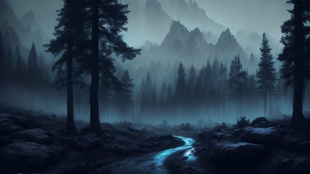 forest mountains, dark atmosphere