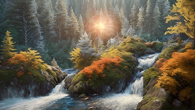 4k breathtaking photo of mountain forests  intricate realistic details