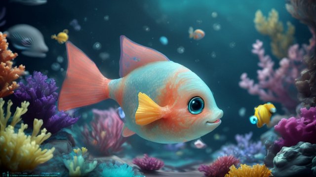 a little cute fish under the sea