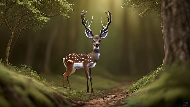 award winning mesmerizing photo of a small deer in a forest