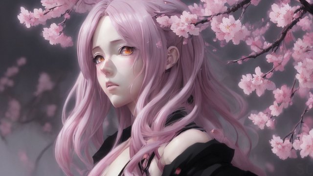 breathtaking anime drawing of cherry blossoms  dark atmosphere anime painting  anime manga style  manga style  anime style