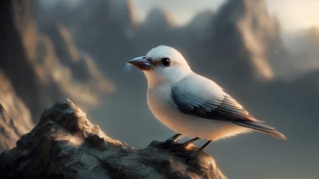 breathtaking picture of a cute little bird  intricate details  amazing landscape background