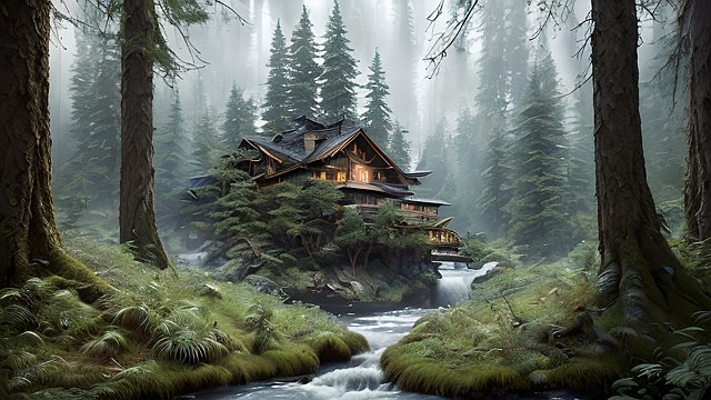 the most breathtaking award winning amazing 4k uhd detailed fascinating photo  forest mountain  intricate realistic details