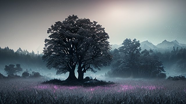 award winning dark cryptic deep breathtaking gaussian euler scatter photo of a countryside  high contrast  intricate realistic details