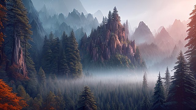 the most breathtaking gigantic forest mountain  absolutely stunning landscape
